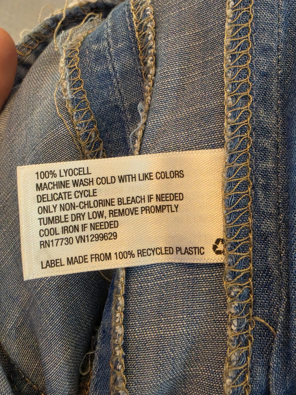 Knox Rose Light Blue Wide-Leg Chambray Jeans Womens Large High Rise - Picture 7 of 7